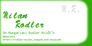 milan rodler business card